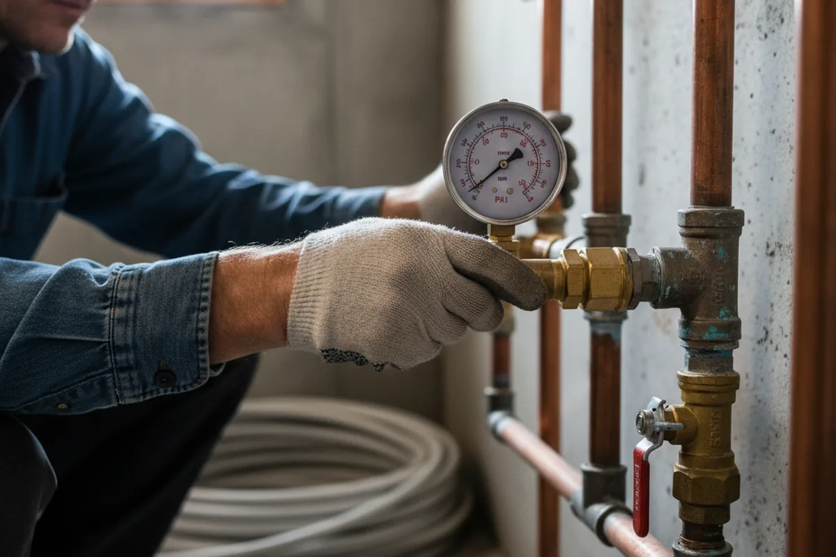Pressure testing a repaired line during Water Line Repair in Indian Orchard
